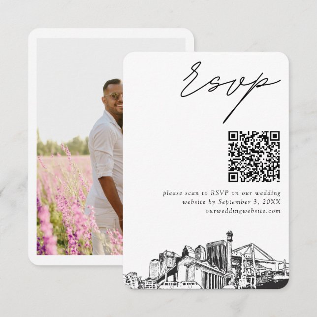 Carte D'accompagnement Jacksonville Wedding RSVP QR Code Petit (Devant / Derrière)