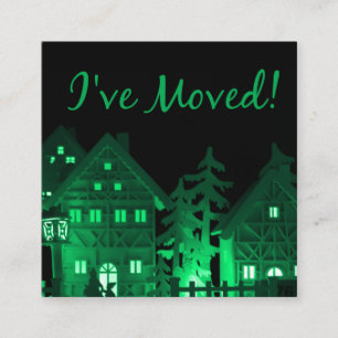 Carte D'accompagnement J'ai déménagé des maisons de Noël éclairées