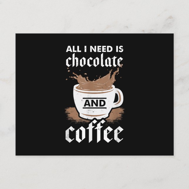 Carte D'accompagnement J'Aime Le Chocolat Et Le Café (Devant)