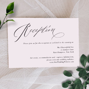 Carte D'accompagnement Jane Simple Minimal Noir Script Mariage Réception