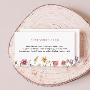 Carte D'accompagnement Jardin aquarelle Fête de fleurs sauvages
