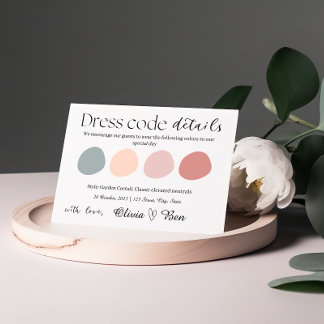 Carte D'accompagnement Jardin Cocktail Code robe Mariage Insertion