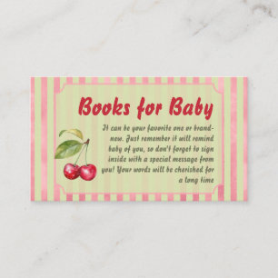 Carte D'accompagnement Jardin de cerises à rayures vintage Livre pour Bab