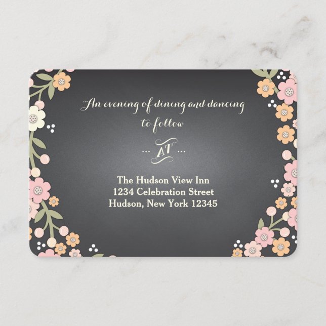 Carte D'accompagnement Jardin de charme fleuri Wreath II Réception de mar (Devant)