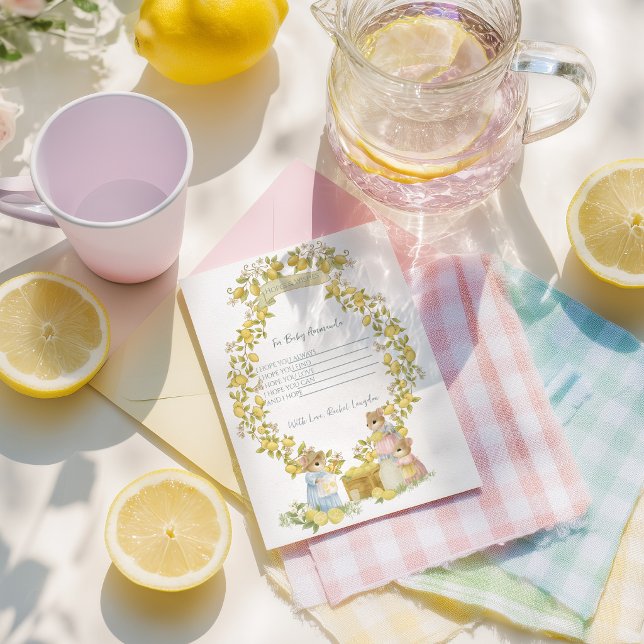 Carte D'accompagnement Jardin de citron avec douche de bébé souris (Créateur téléchargé)