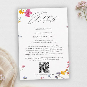 Carte D'accompagnement Jardin de fleurs sauvages Élégant Code QR Détails