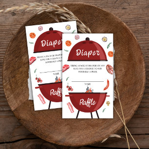 Carte D'accompagnement Jardin extérieur Baby shower barbecue  à gaufre