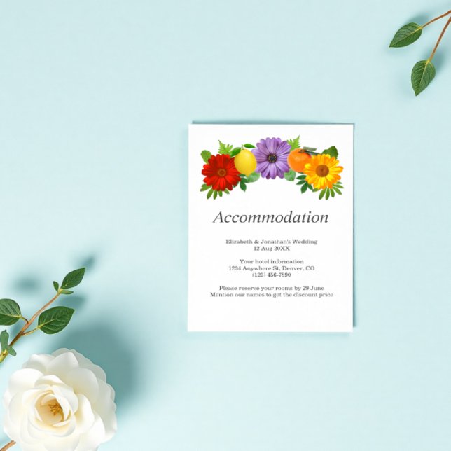 Carte D'accompagnement Jardin Floral Citrus Mariage Hébergement (Créateur téléchargé)