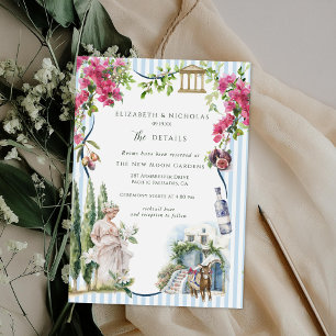 Carte D'accompagnement Jardin grec   Détails pour les invités de mariage