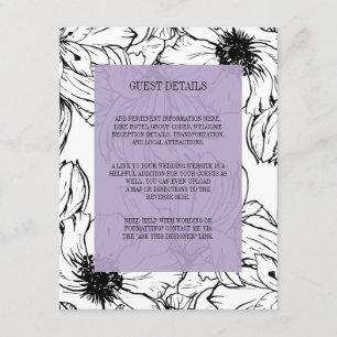 Carte D'accompagnement Jardin moderne Lavender mariage Détails de l'inv