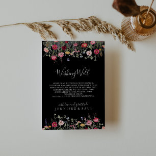 Carte D'accompagnement Jardin Multicolore Fleur sauvage Mariage Wishing w