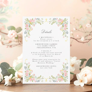 Carte D'accompagnement Jardin Rococo Orné Détails de Mariage QR
