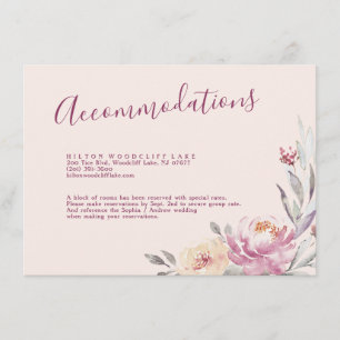 Carte D'accompagnement Jardin romantique aquarelle logement fleuri