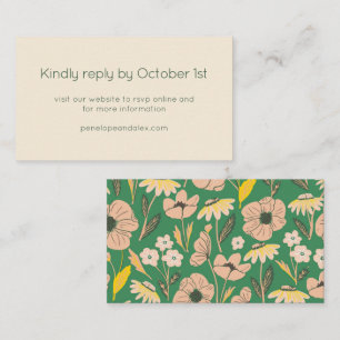 Carte D'accompagnement Jardin rose vintage Mariage floral RSVP