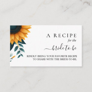 Carte D'accompagnement Jardin rustique Fête des mariées de tournesol