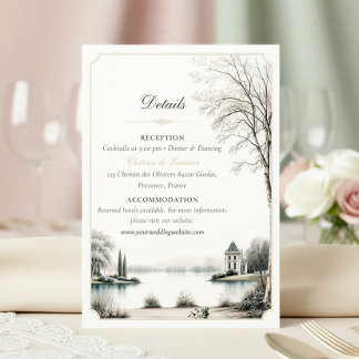 Carte D'accompagnement Jardin Secret de Château Français Détail de Mariag
