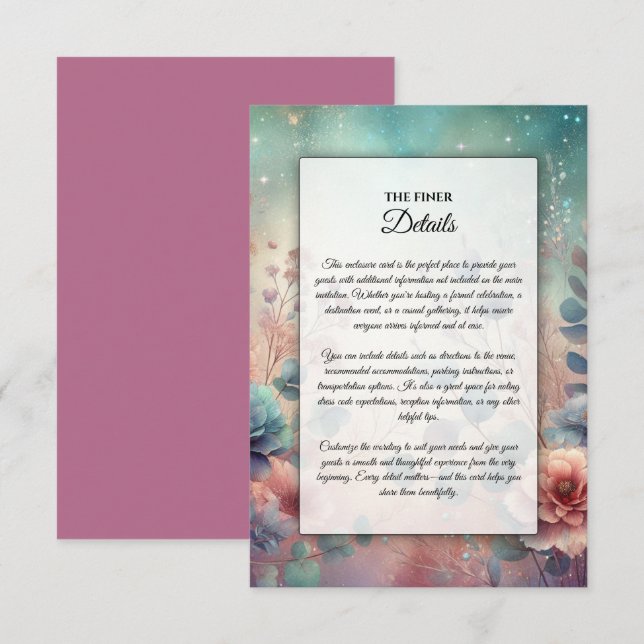Carte D'accompagnement Jardin secret en soirée (Devant / Derrière)