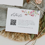 Carte D'accompagnement Jardin Whimsical Floral Mariage QR Détails<br><div class="desc">Whimsical Floral Garden Wedding QR Details Card</div>