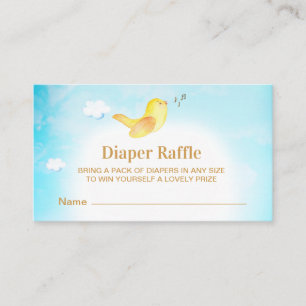 Carte D'accompagnement *~* Jaune Birdie Sky Baby shower Déchets Raffle