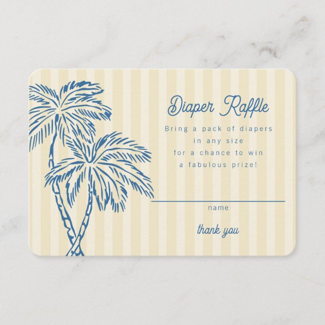 Carte D'accompagnement Jaune Pastel Diaper Raffle Insert de Palm Springs (Devant)