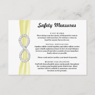 Carte D'accompagnement Jaune Ruban Diamant Sécurité Mesures Infinity