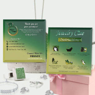 Carte D'accompagnement Jaune Vert Gradient Belle Bijoux Conseils de soin