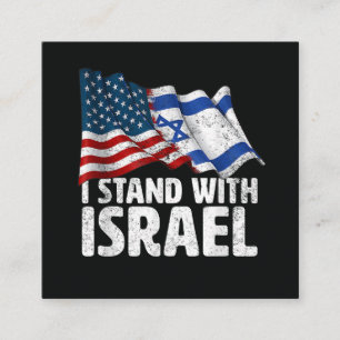 Carte D'accompagnement Je suis avec Israël Drapeau américain USA