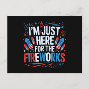 Carte D'accompagnement Je suis juste ici pour les feux d'artifice patriot