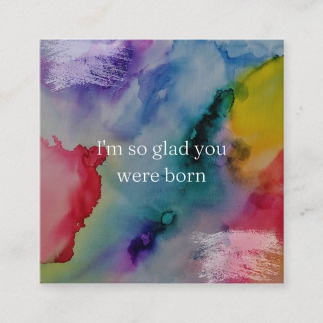 Carte D'accompagnement Je suis si contente que tu sois né (Devant)