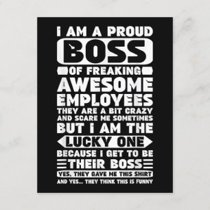 Carte D'accompagnement Je suis un patron fier de Freaking employés géniau