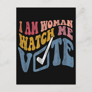 Carte D'accompagnement Je Suis Une Femme Me Regarder Vote 2024 Vague Bleu