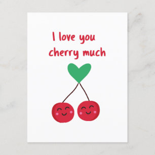 Carte D'accompagnement Je t'aime beaucoup Cherry Valentine