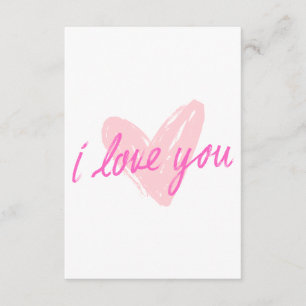 Carte D'accompagnement Je t'aime" Design Coeur Rose