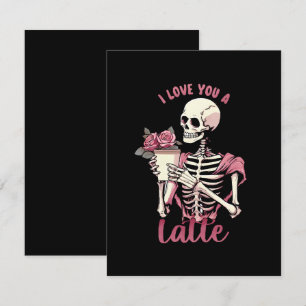 Carte D'accompagnement Je t'aime un squelette de jour valentines