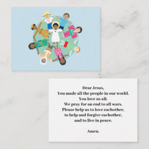 Carte D'accompagnement Jésus et enfants prière de paix