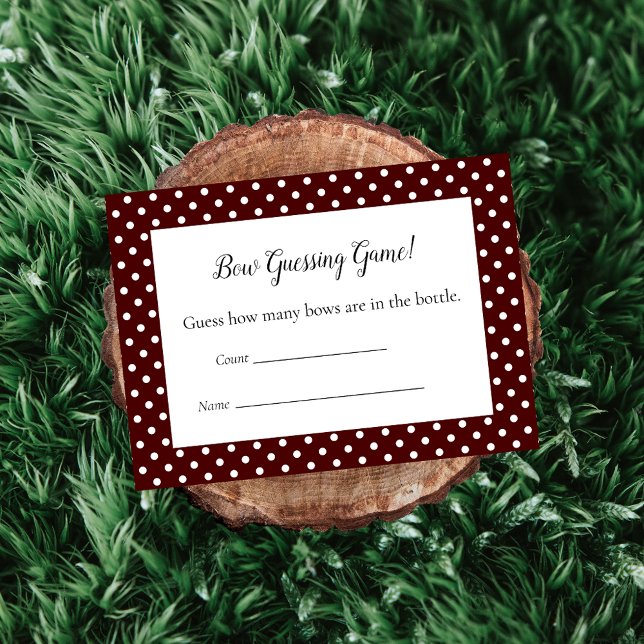 Carte D'accompagnement Jeu Baby shower du nombre de requêtes Red Bow (Créateur téléchargé)