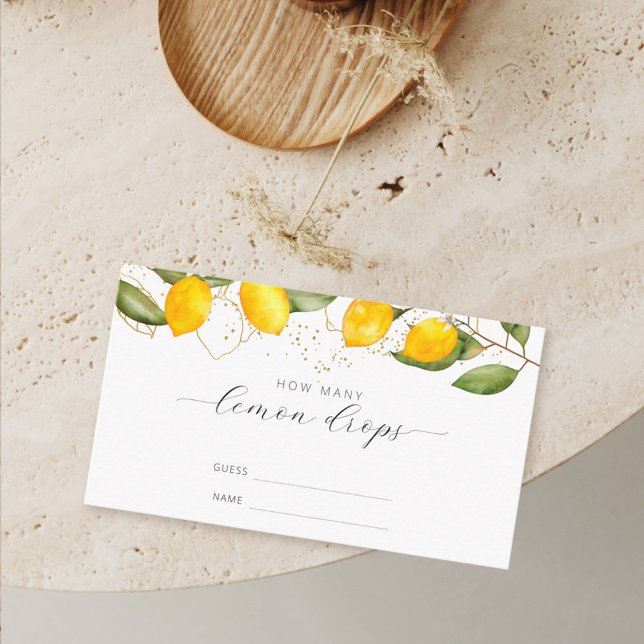 Carte D'accompagnement Jeu Combien de Gouttes de Citron en Été au Citron (Créateur téléchargé)