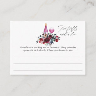 Carte D'accompagnement Jeu de baby shower de mariage dégustation de vin b