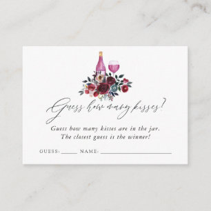 Carte D'accompagnement Jeu de baby shower de mariage dégustation de vin b