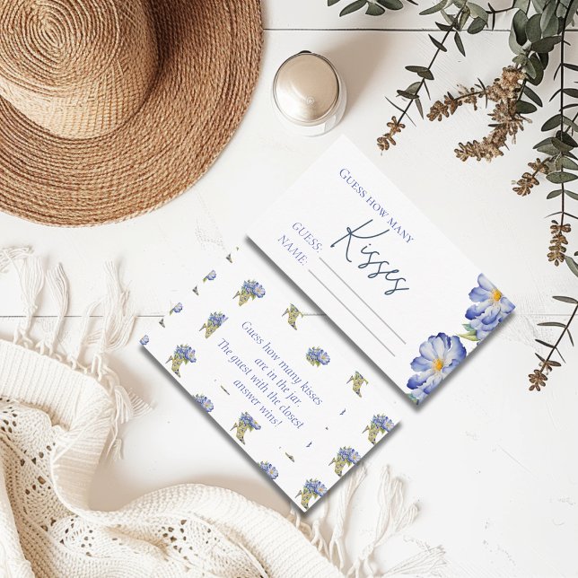 Carte D'accompagnement Jeu de Baby Shower "Devinez combien de baisers" su (Créateur téléchargé)