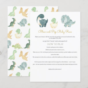 Carte D'accompagnement Jeu de Baby shower Dinosaur aquarelle