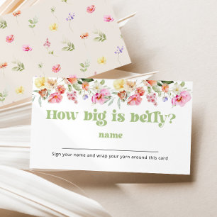 Carte D'accompagnement Jeu de baby shower Wildflower Quelle est la taille