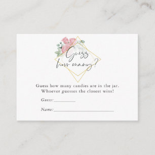 Carte D'accompagnement Jeu de candy de Baby Shower géométrique Eucalyptus
