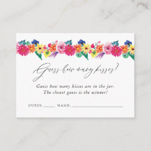 Carte D'accompagnement Jeu de combien de baisers pour une fête de mariage