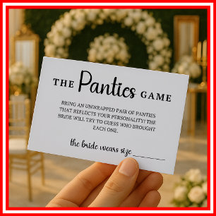 Carte D'accompagnement Jeu de culottes Mariage Enterrement de vie de jeun
