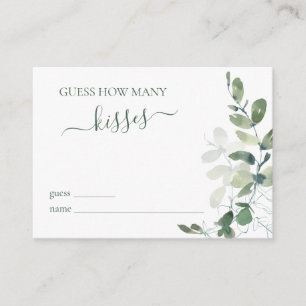 Carte D'accompagnement Jeu de devinette pour Baby Shower au thème Eucalyp
