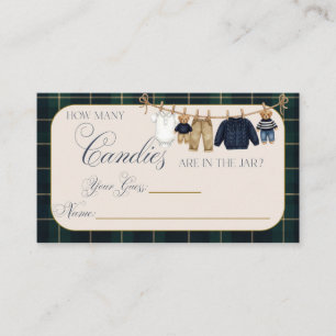 Carte D'accompagnement Jeu de devinette pour baby shower avec ours en pel