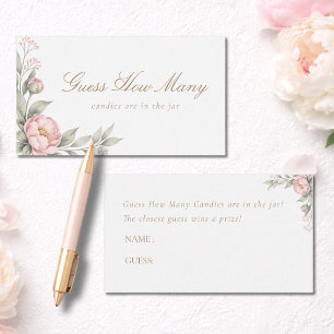 Carte D'accompagnement Jeu de devinette pour Baby Shower Baby In Bloom
