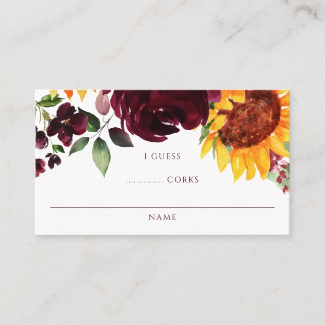 Carte D'accompagnement Jeu de devinette pour Baby Shower Fleurs de tourne (Devant)
