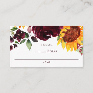 Carte D'accompagnement Jeu de devinette pour Baby Shower Fleurs de tourne